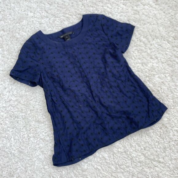 Marc by Marc Jacobs Silk Blend Eyelet Pullover Top - Picture 1 of 6